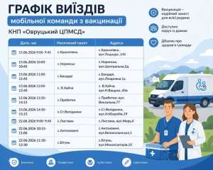 Овруцький Центр ПМСД інформує: у червні в Овруцькій та Словечанській громадах працюватиме мобільна вакцинальна команда